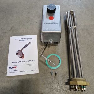 Elektrisk patron Relek 6kW 30-90 ° C 2-trinns PP2-6rf rustfri