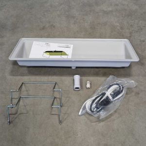 Dryppskål med varmekabel for utedel av luft/luft varmepumpe (330 x 780 x 125 mm)​