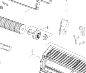 004B. Viftemotor Innendørs Bosch Compress 5000 AA